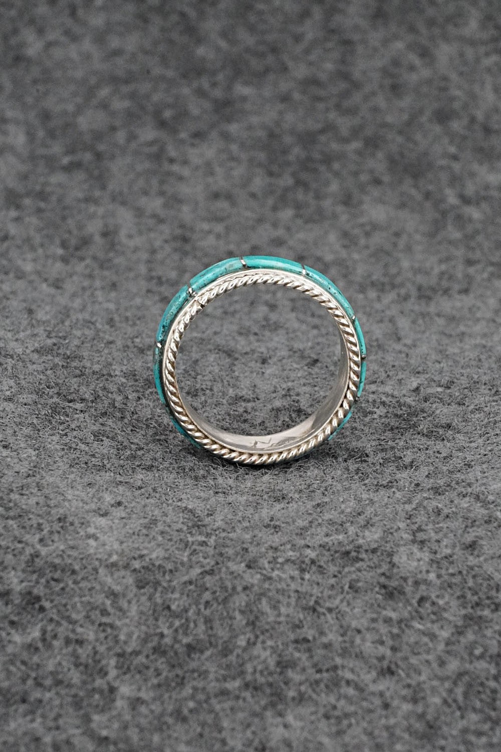 Turquoise & Sterling Silver Ring - Bruce Johnson - Size 8