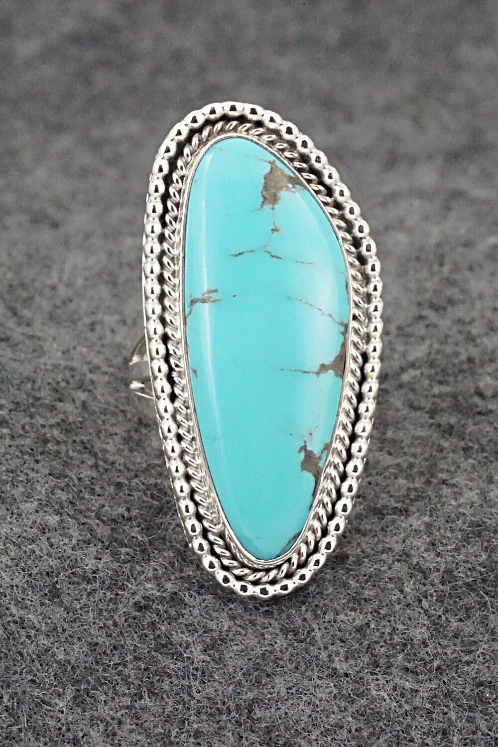 Turquoise & Sterling Silver Ring - Andrew Vandever - Size 8.5