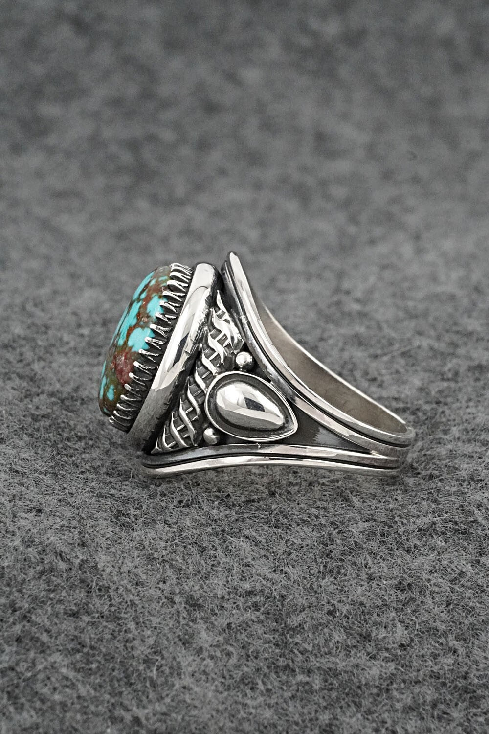 Turquoise & Sterling Silver Ring - Derrick Gordon - Size 12