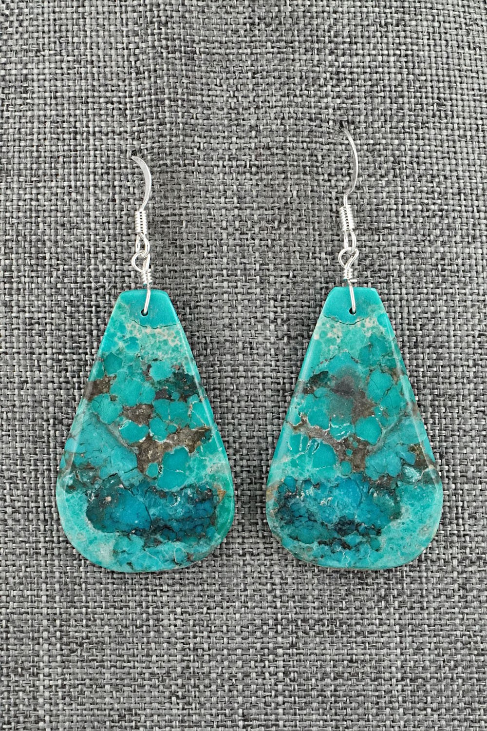 Turquoise & Sterling Silver Earrings - Lupe Lovato