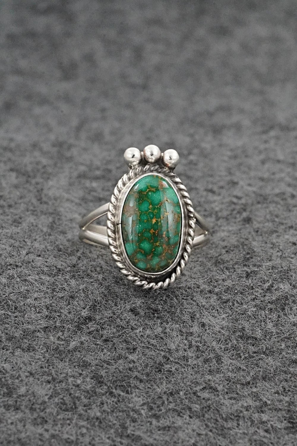 Turquoise & Sterling Silver Ring - Eugene Gruber - Size 8