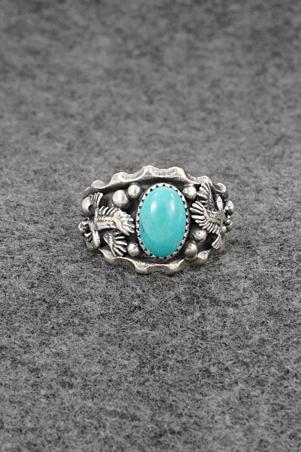 Turquoise & Sterling Silver Ring - Genevieve Francisco - Size 11.5