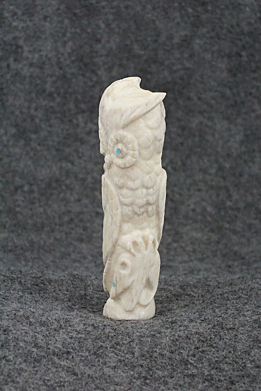 Owl and Mouse Zuni Fetish Carving - Maxx Laate
