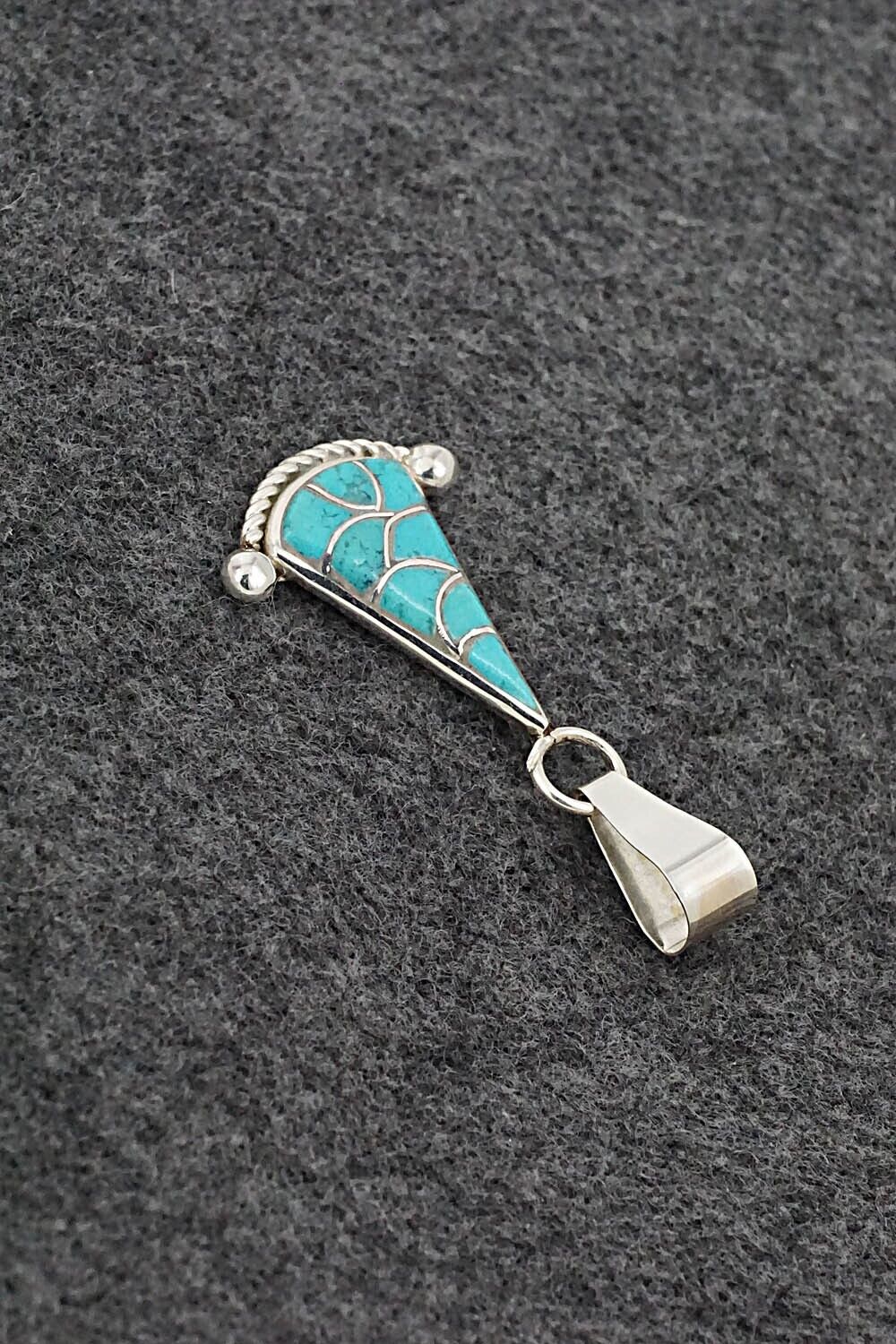 Turquoise & Sterling Silver Pendant - Carlen Seoutewa