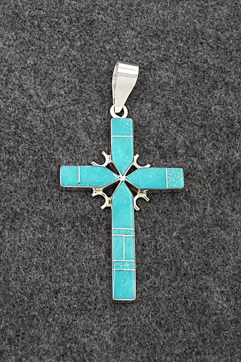 Turquoise & Sterling Silver Pendant - Edison Yazzie
