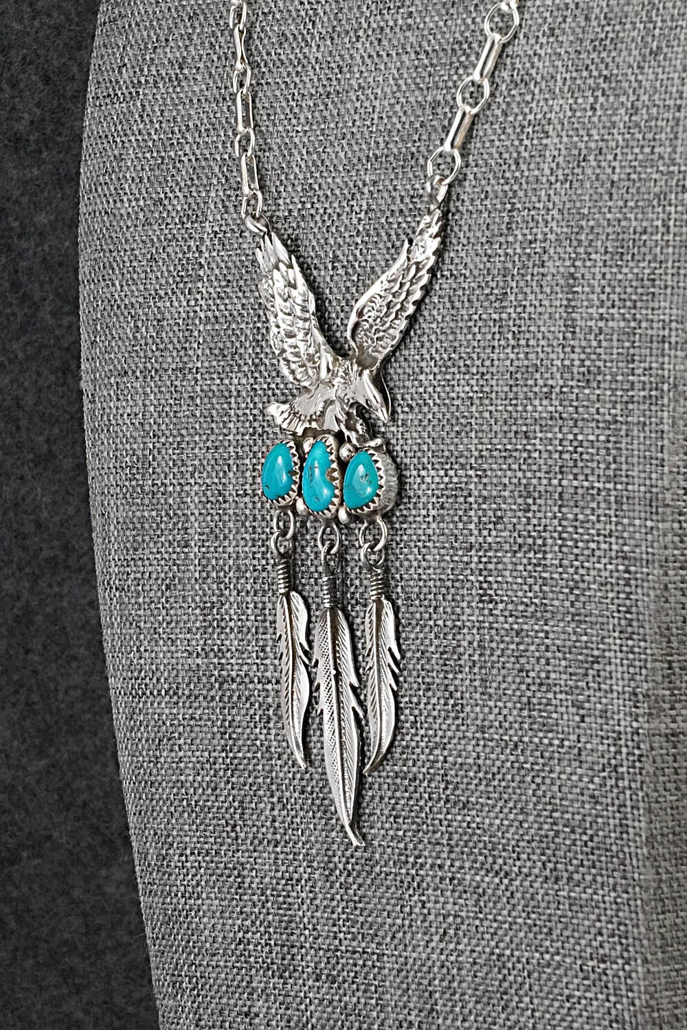 Turquoise & Sterling Silver Necklace - Henry Attakai