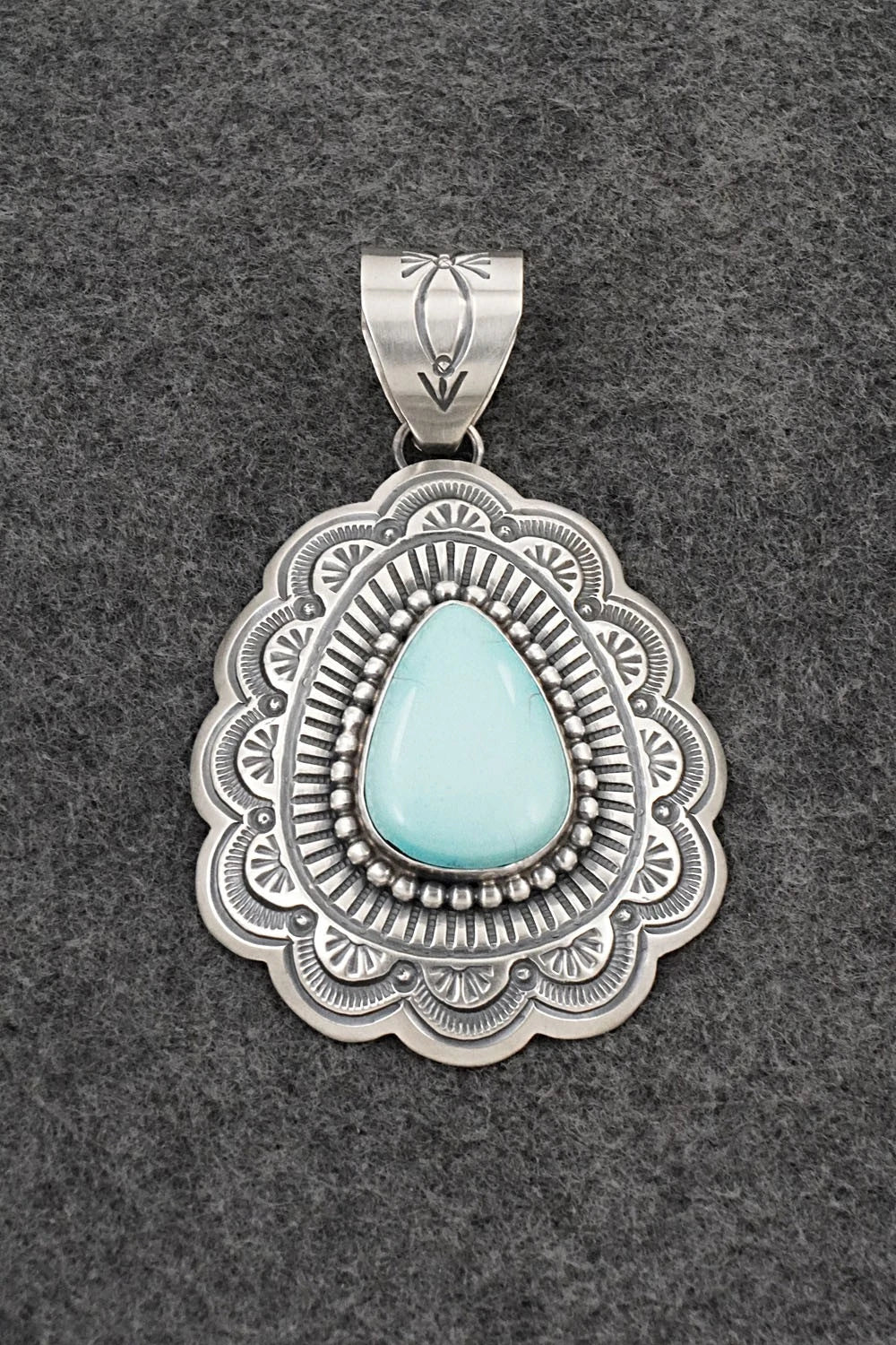 Turquoise & Sterling Silver Pendant - Arnold Blackgoat