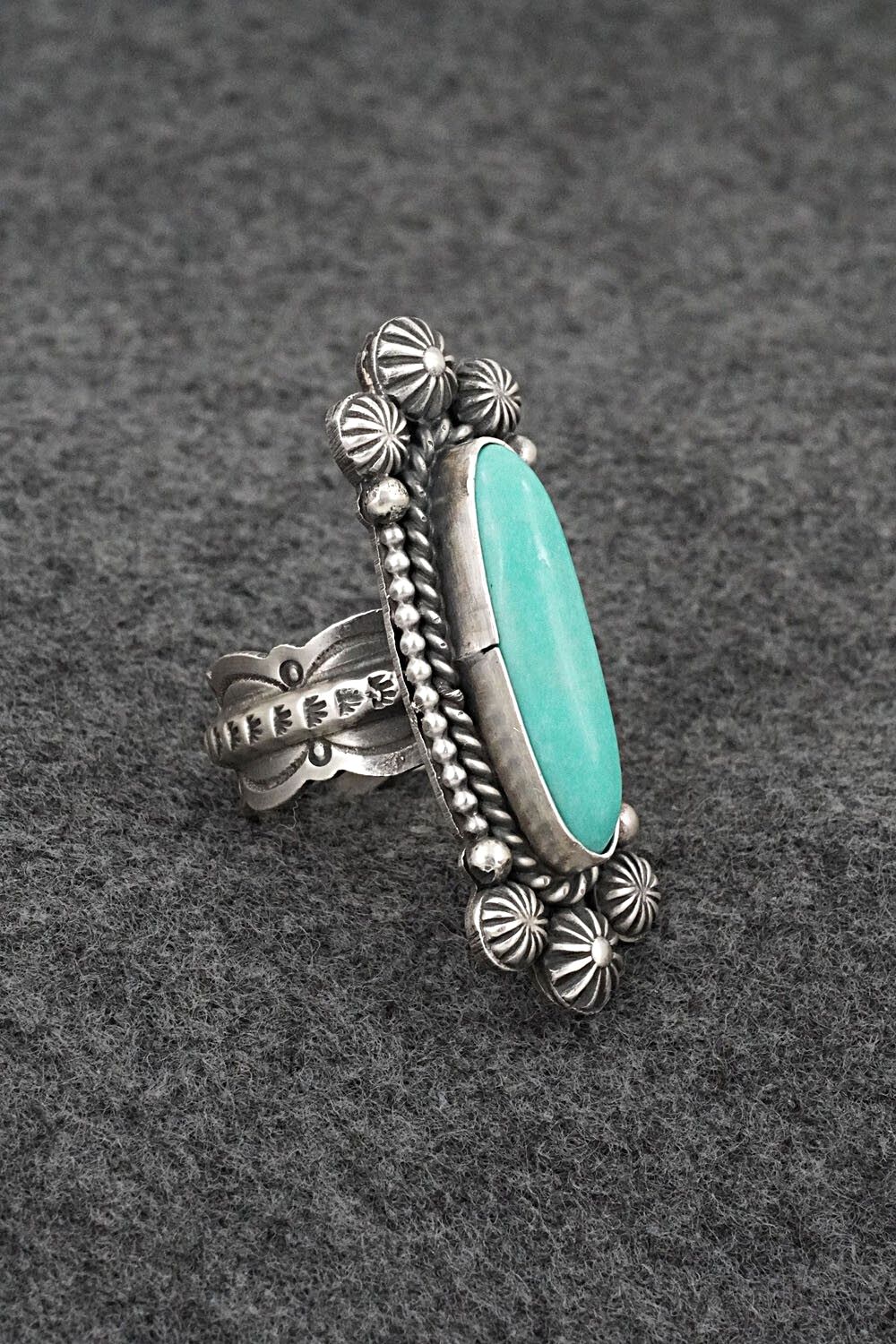 Turquoise & Sterling Silver Ring - Michael Calladitto - Size 8.5
