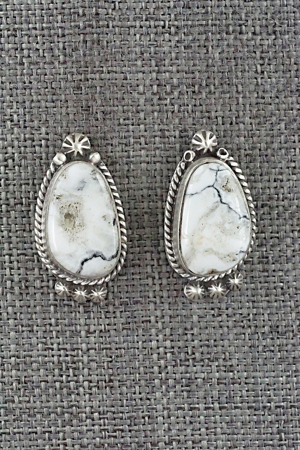 White Buffalo & Sterling Silver Earrings - Sheena Jack