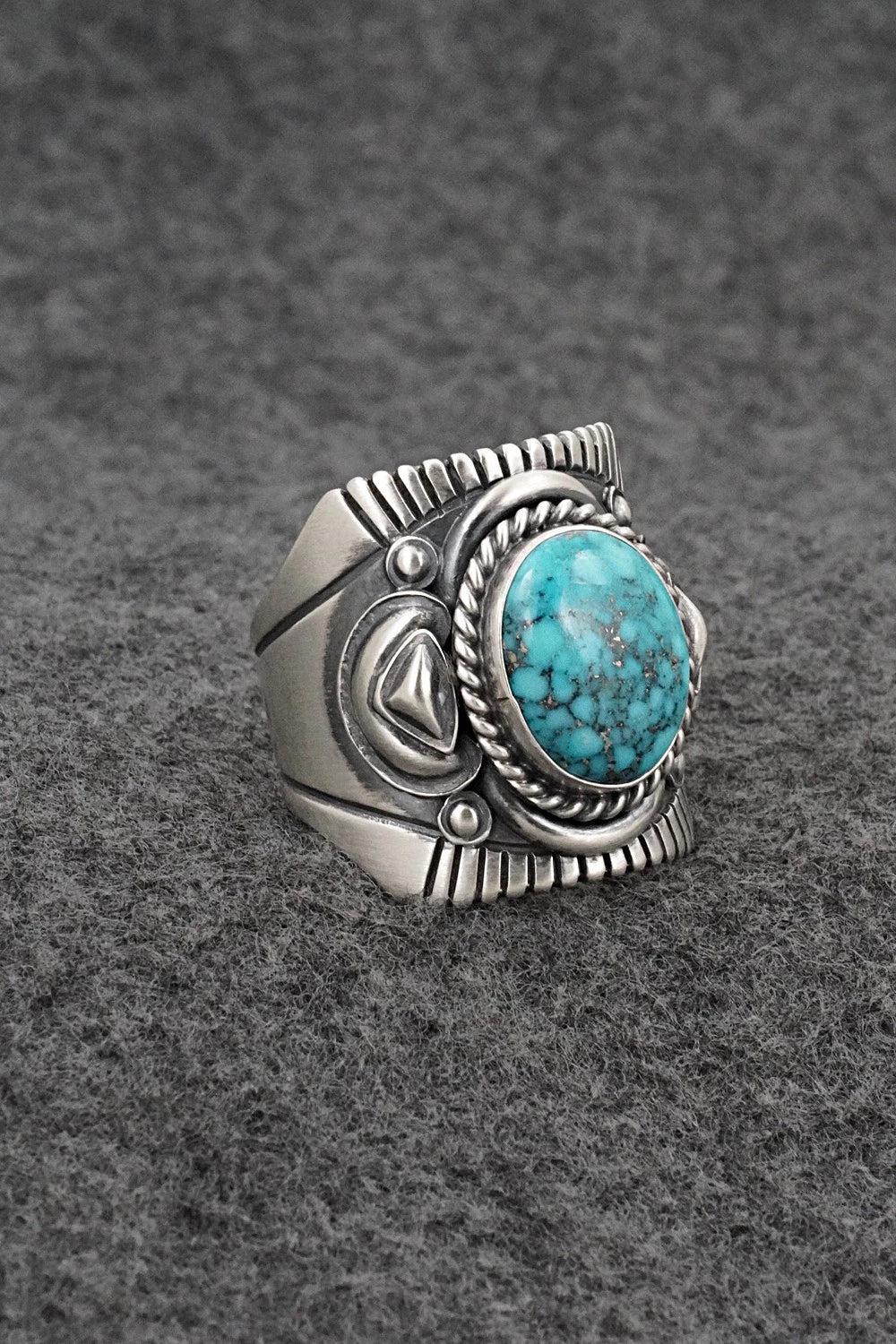 Turquoise & Sterling Silver Ring - Derrick Gordon - Size 12