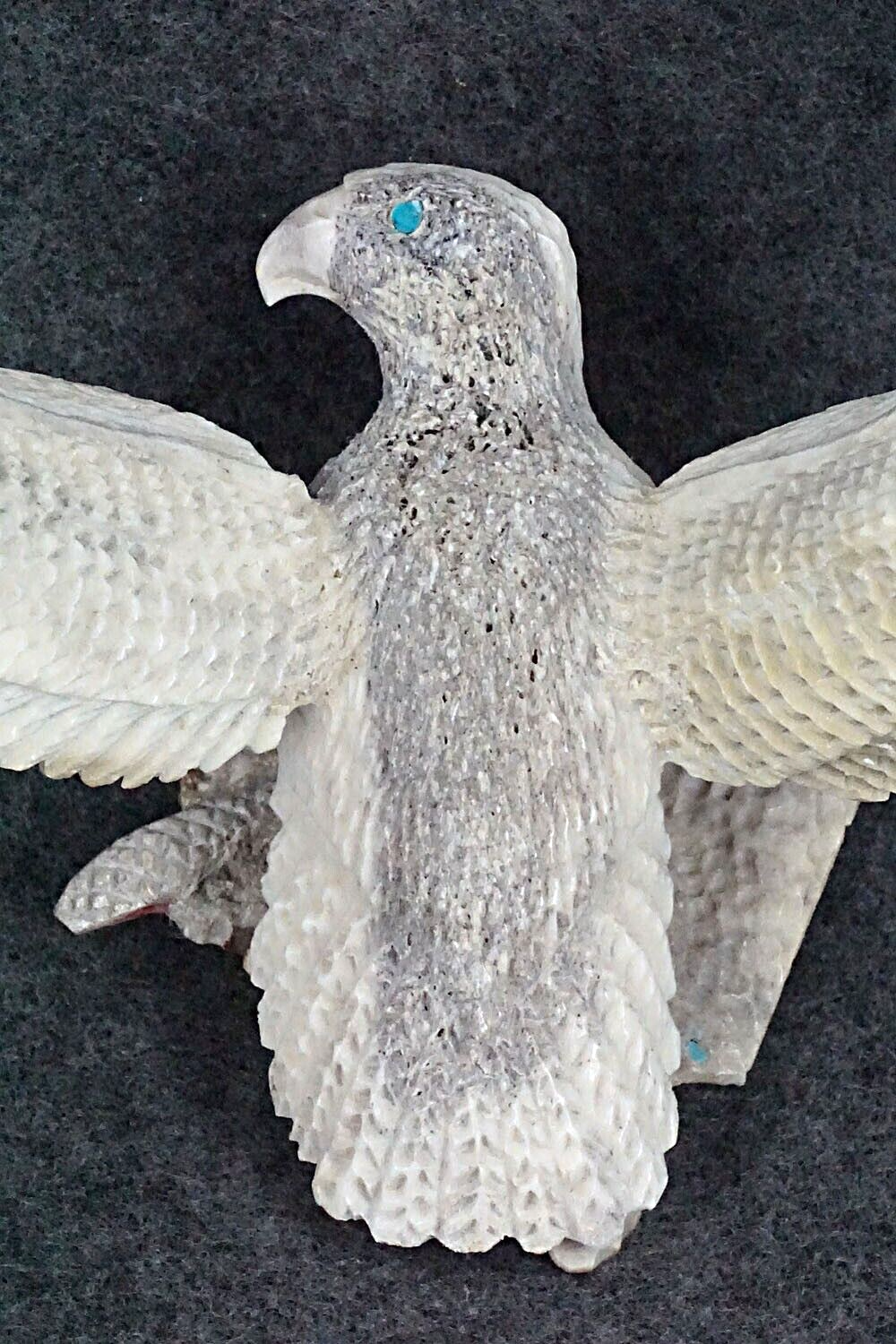 Eagle Zuni Fetish Carving - Todd Lowsayatee