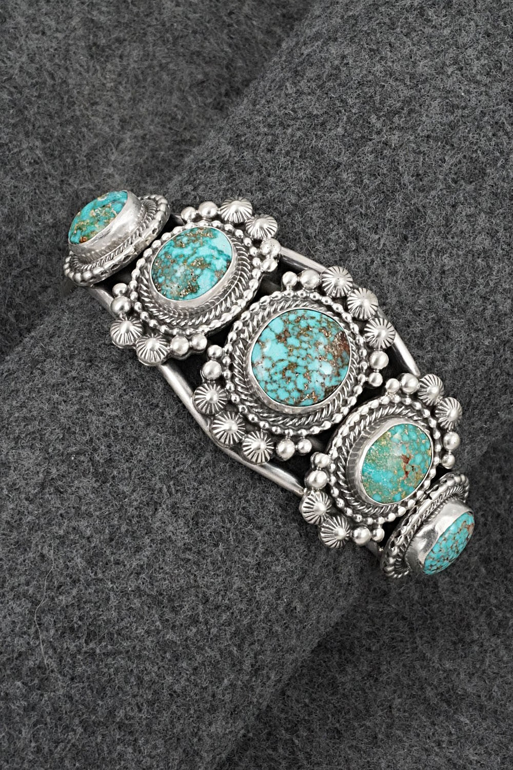 Turquoise and Sterling Silver Bracelet - Tom Lewis