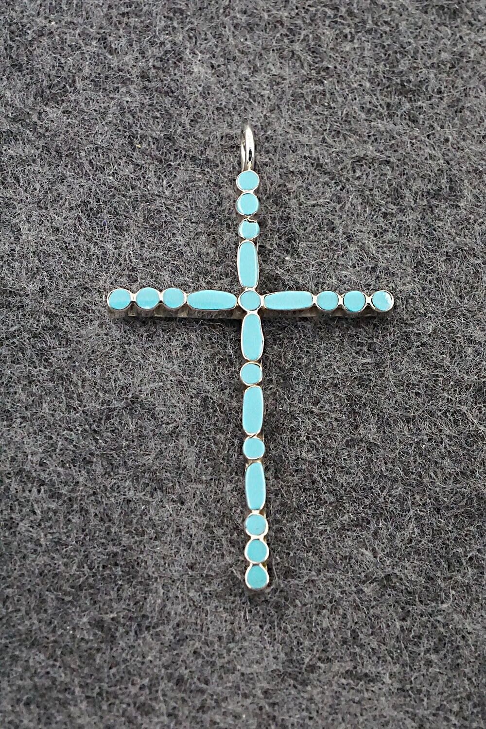 Turquoise & Sterling Silver Cross Pendant - Rupert Shetima