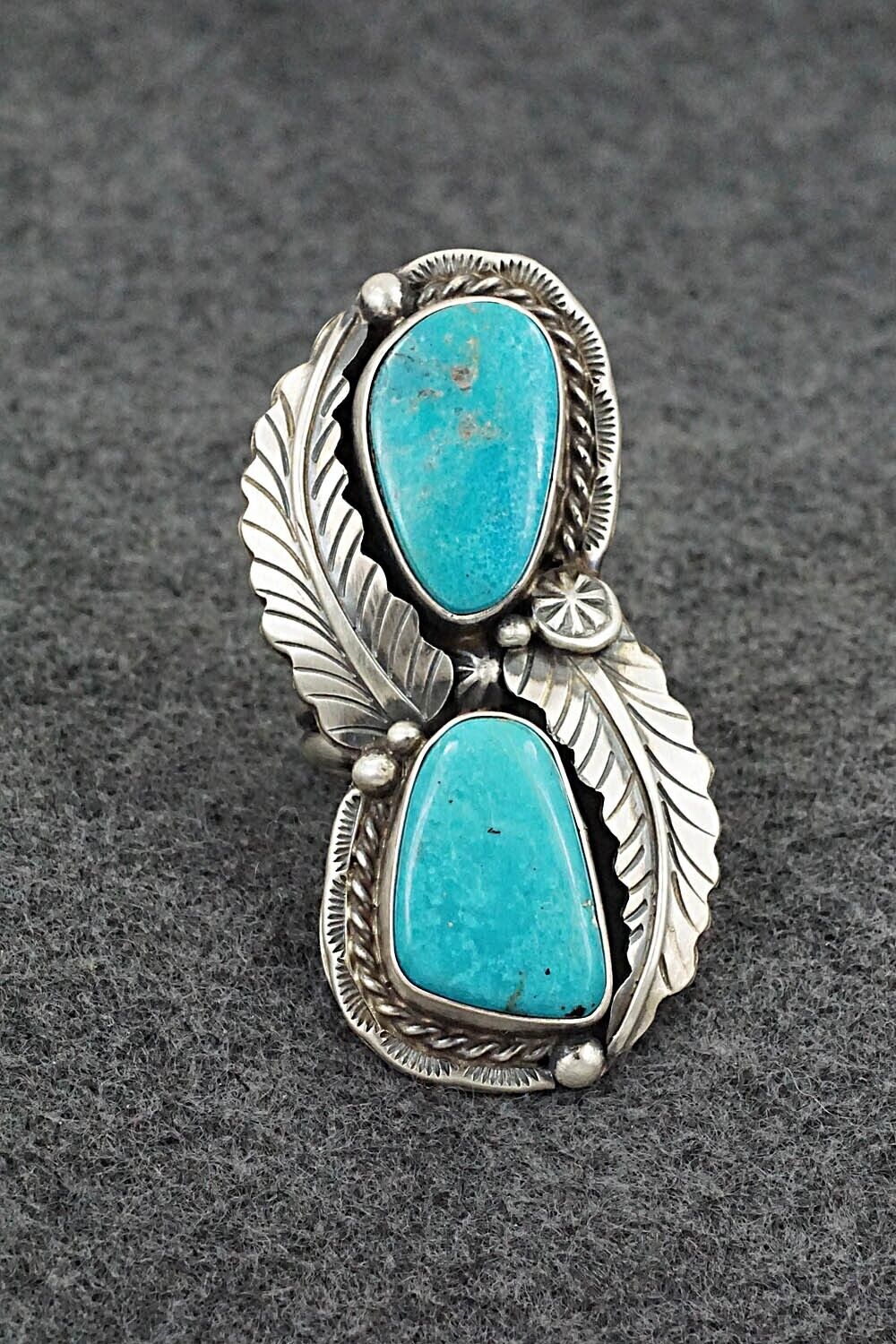 Turquoise & Sterling Silver Ring - Betta Lee - Size 7.5