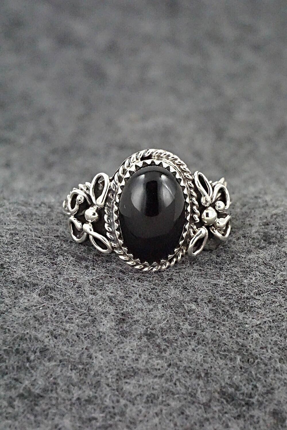 Onyx & Sterling Silver Ring - Jeannette Saunders - Size 9.75