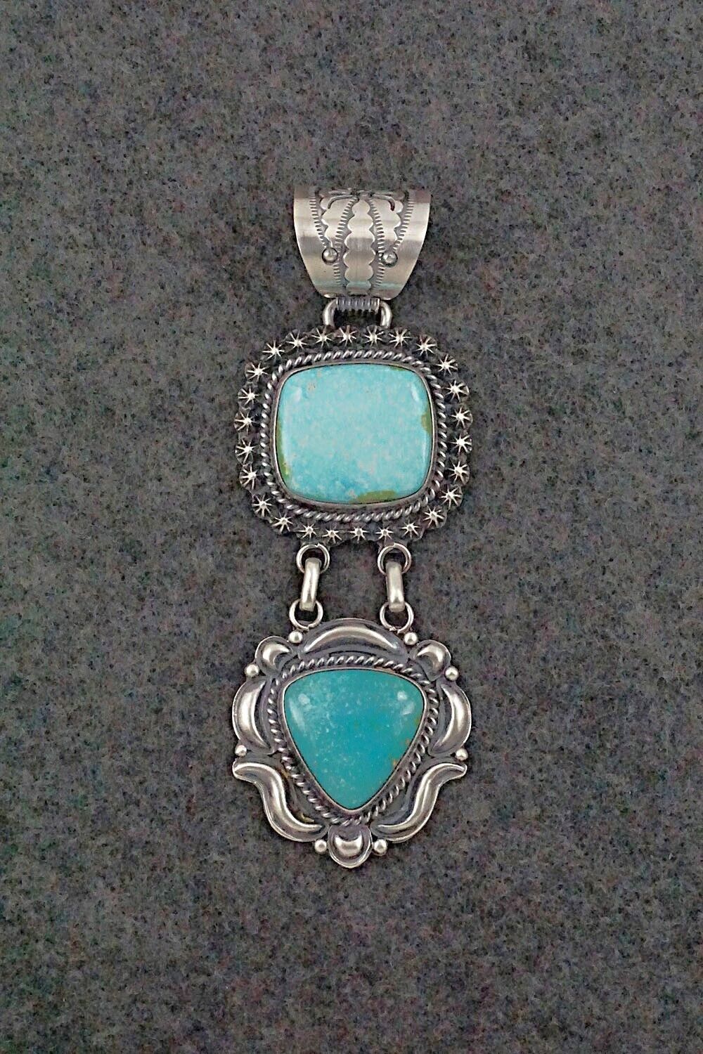 Turquoise & Sterling Silver Pendant - Raymond Delgarito
