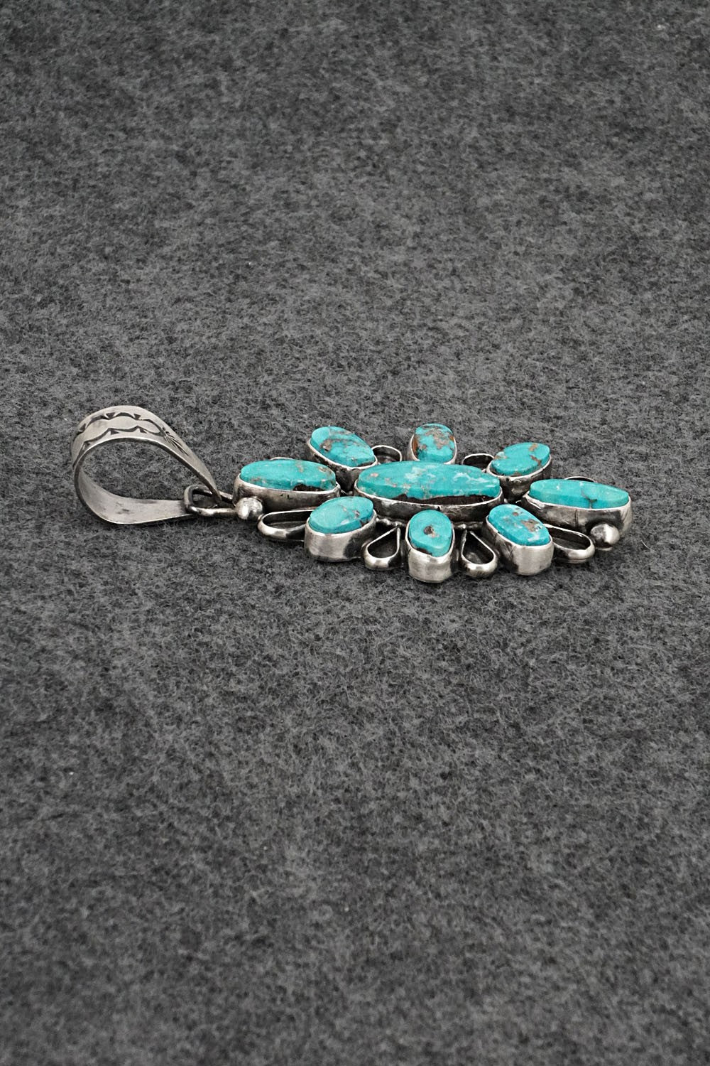 Turquoise & Sterling Silver Pendant - Travis Jim