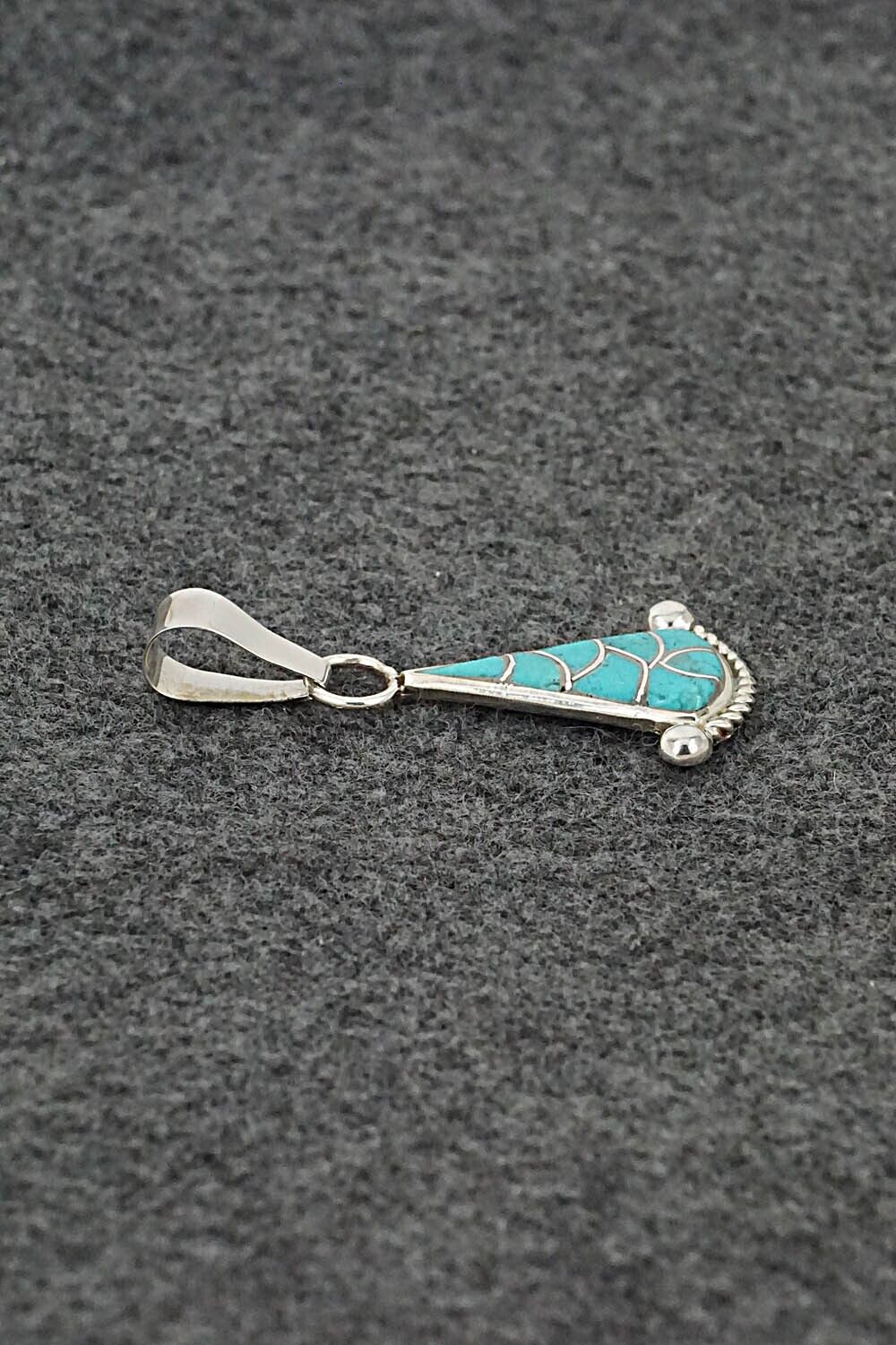 Turquoise & Sterling Silver Pendant - Carlen Seoutewa