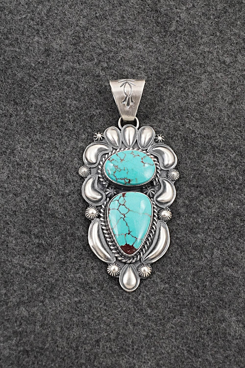 Turquoise & Sterling Silver Pendant - Raymond Delgarito