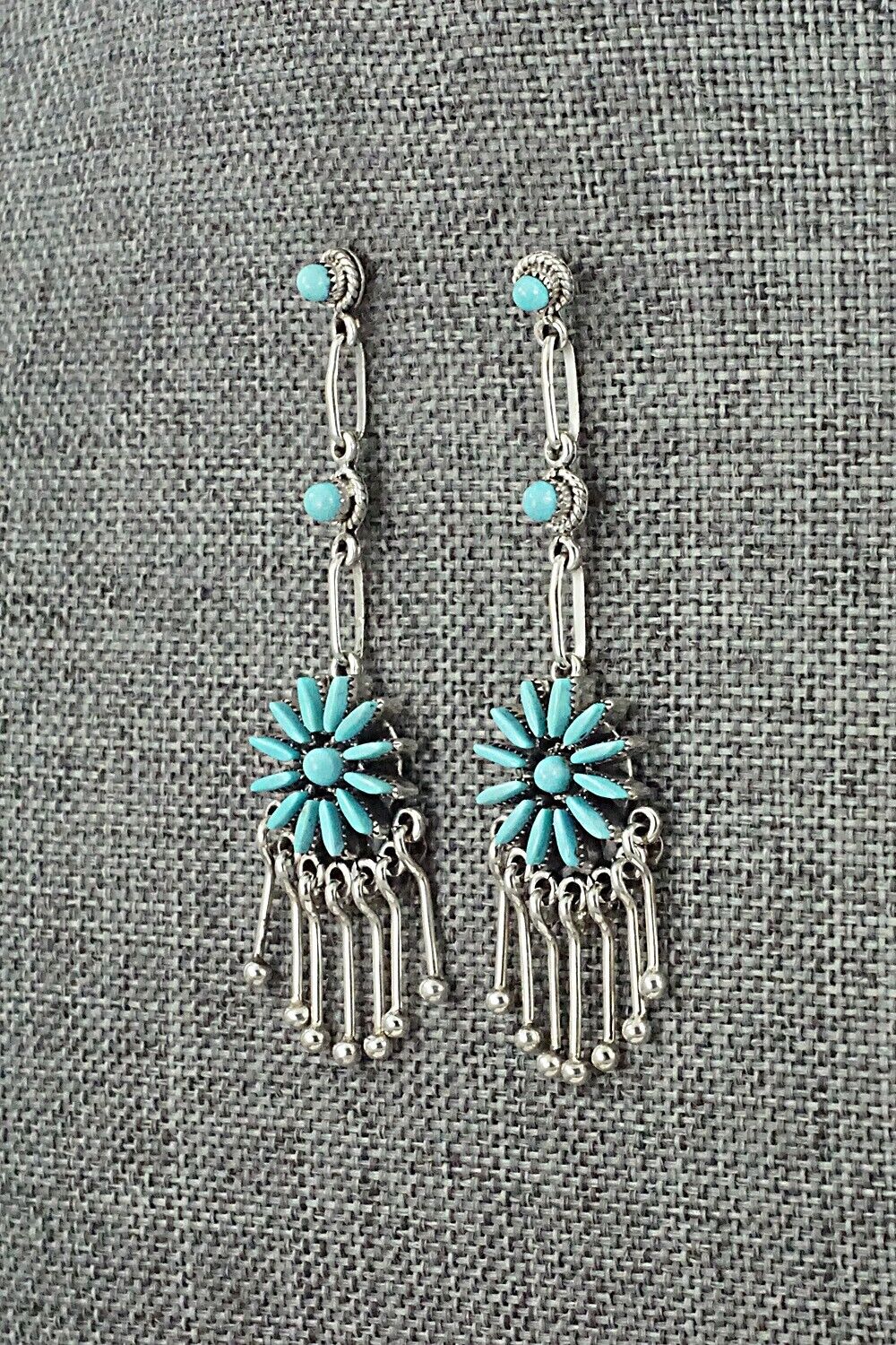 Turquoise & Sterling Silver Earrings - Mildred Ukestine