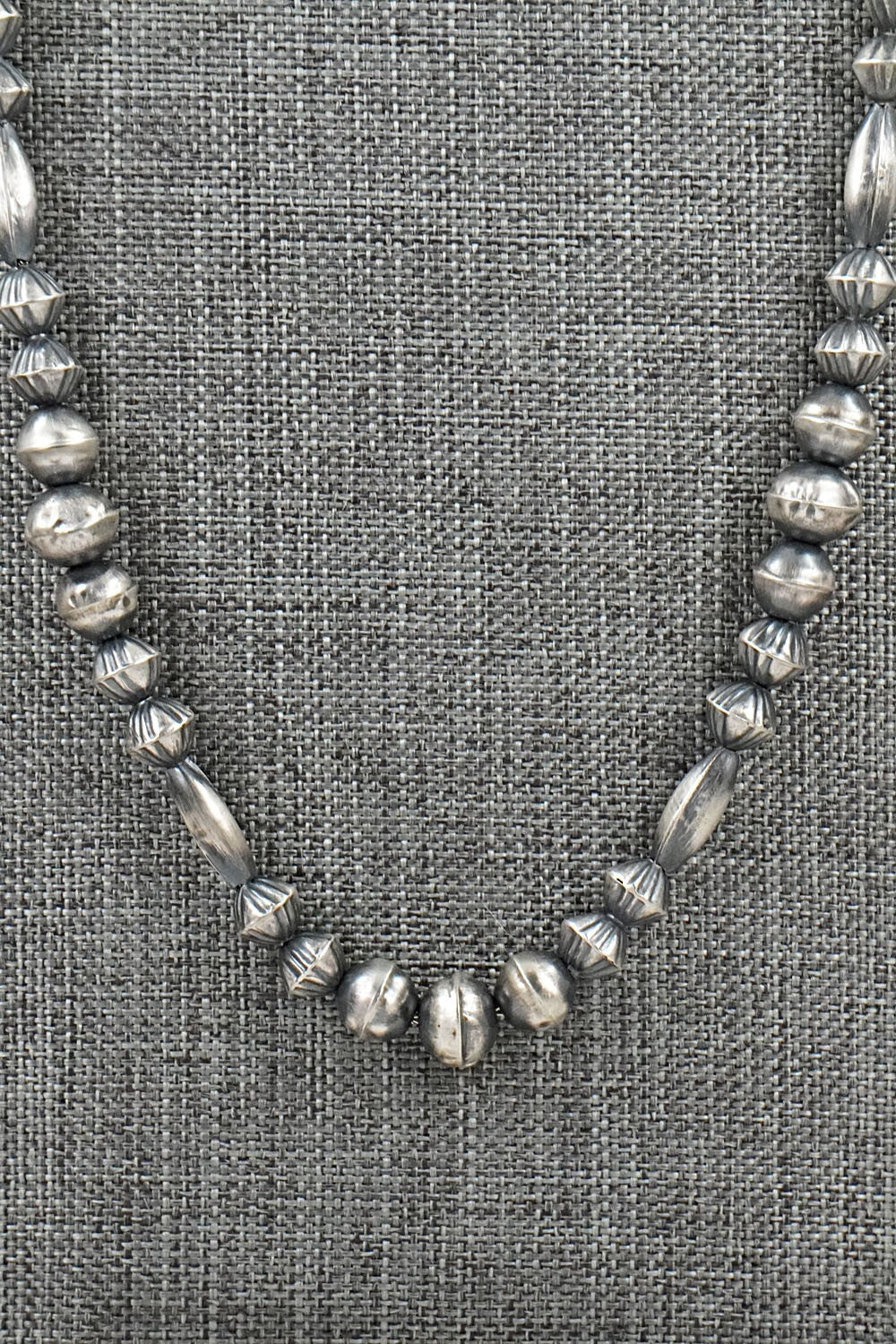 Sterling Silver Navajo Pearl Necklace 26" - Vintage