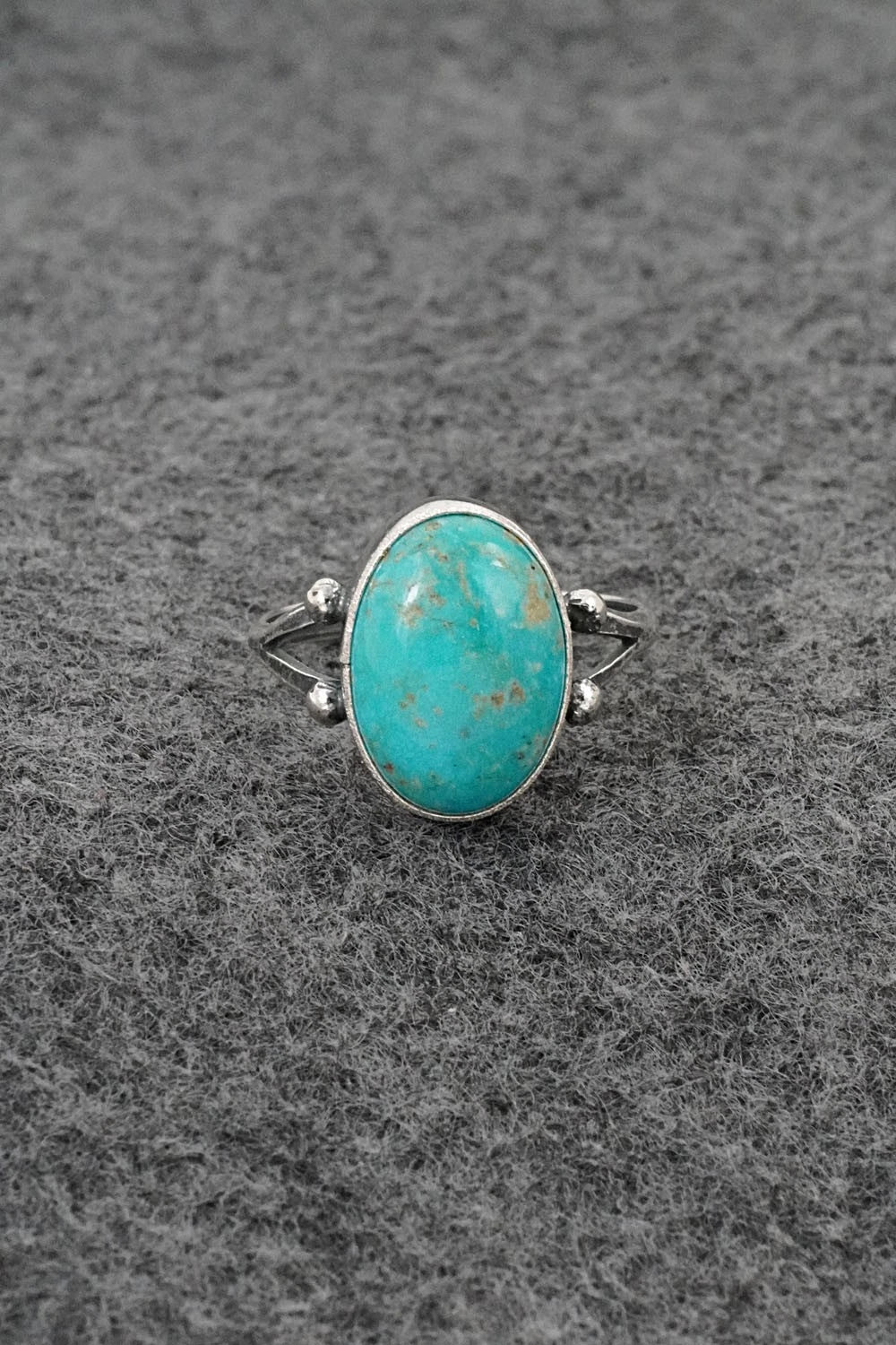 Turquoise and Sterling Silver Ring - Jerryson Henio - Size 7