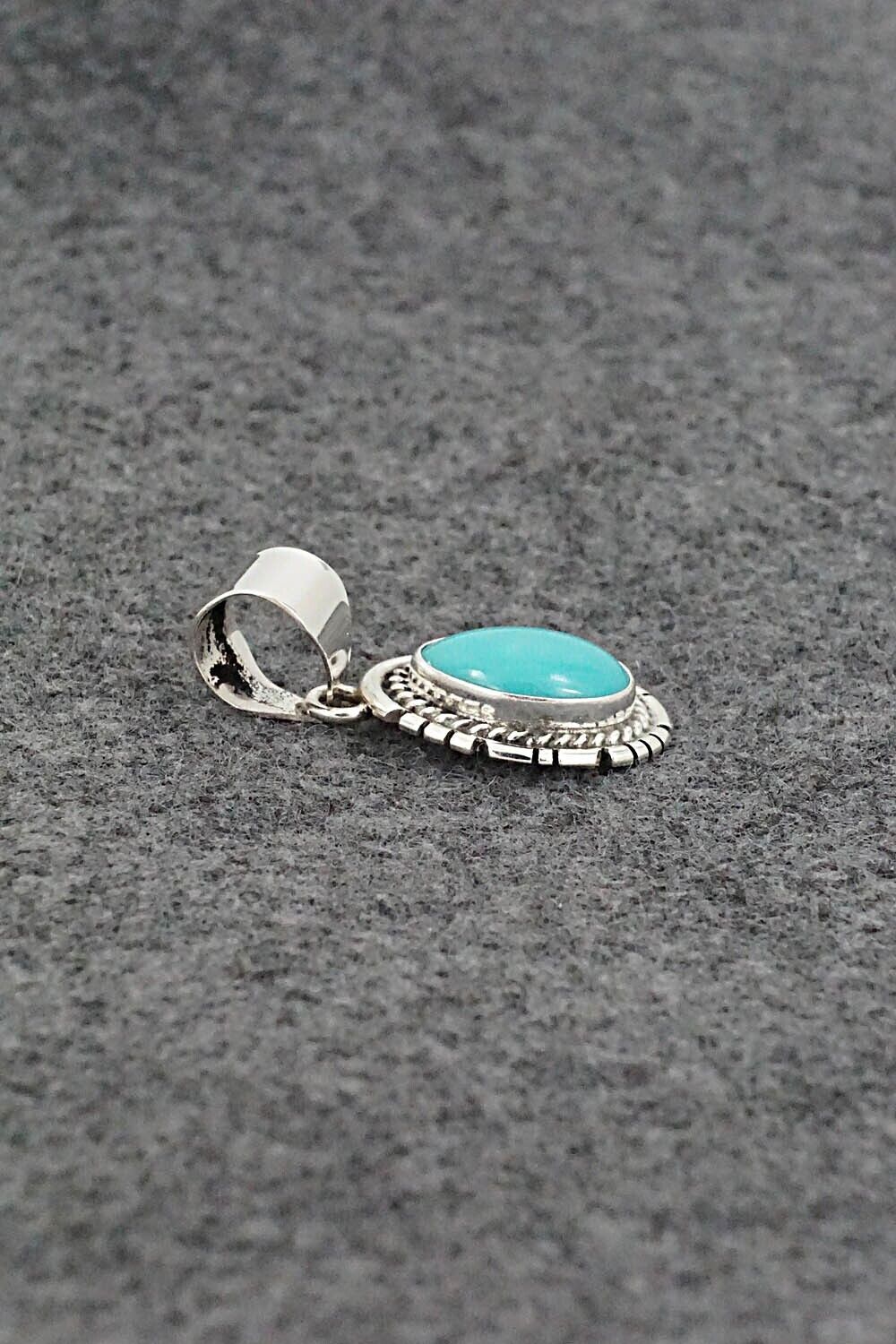 Turquoise & Sterling Silver Pendant - Johnny Frank