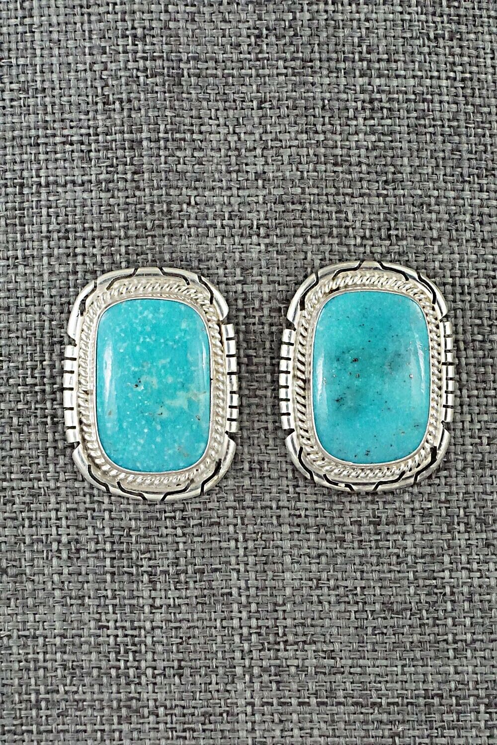 Turquoise and Sterling Silver Earrings - Peggy Skeets
