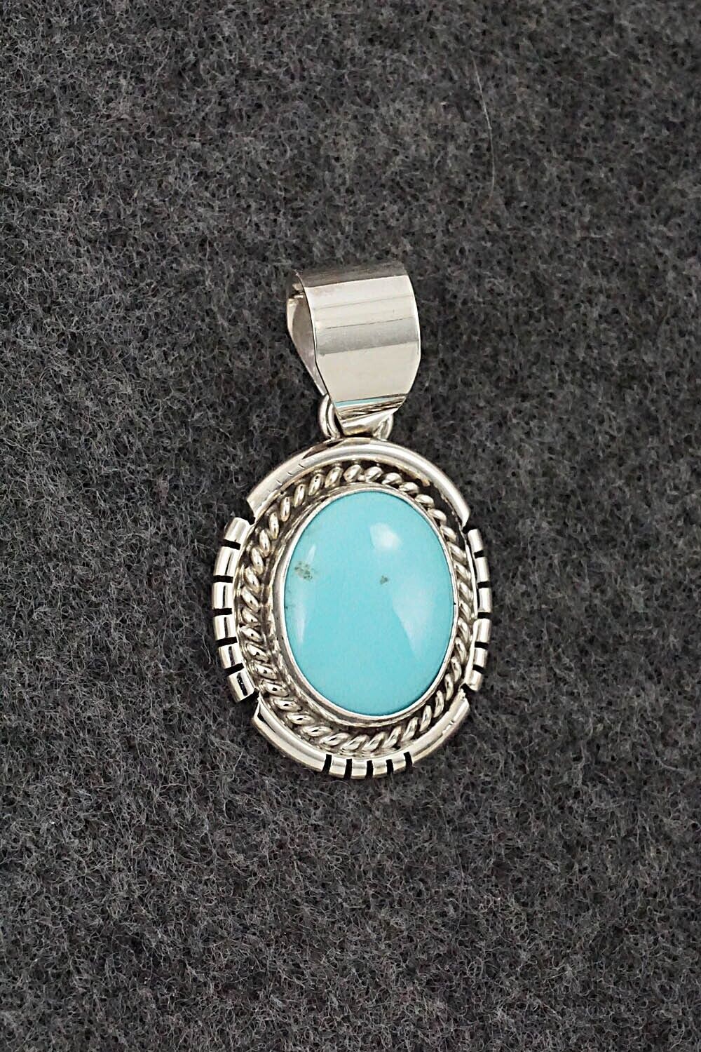 Turquoise & Sterling Silver Pendant - Johnny Frank