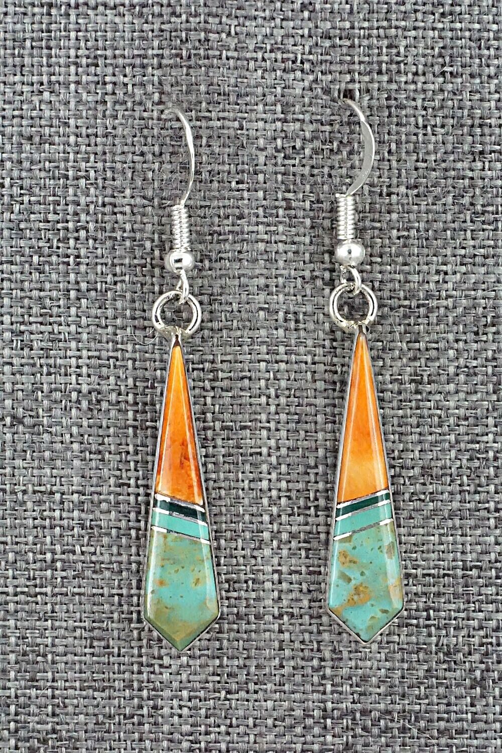 Multi-Stone & Sterling Silver Inlay Earrings - Marilyn Yazzie