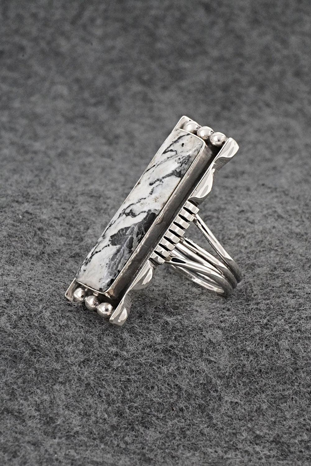 White Buffalo & Sterling Silver Ring - Larson Lee - Size 9