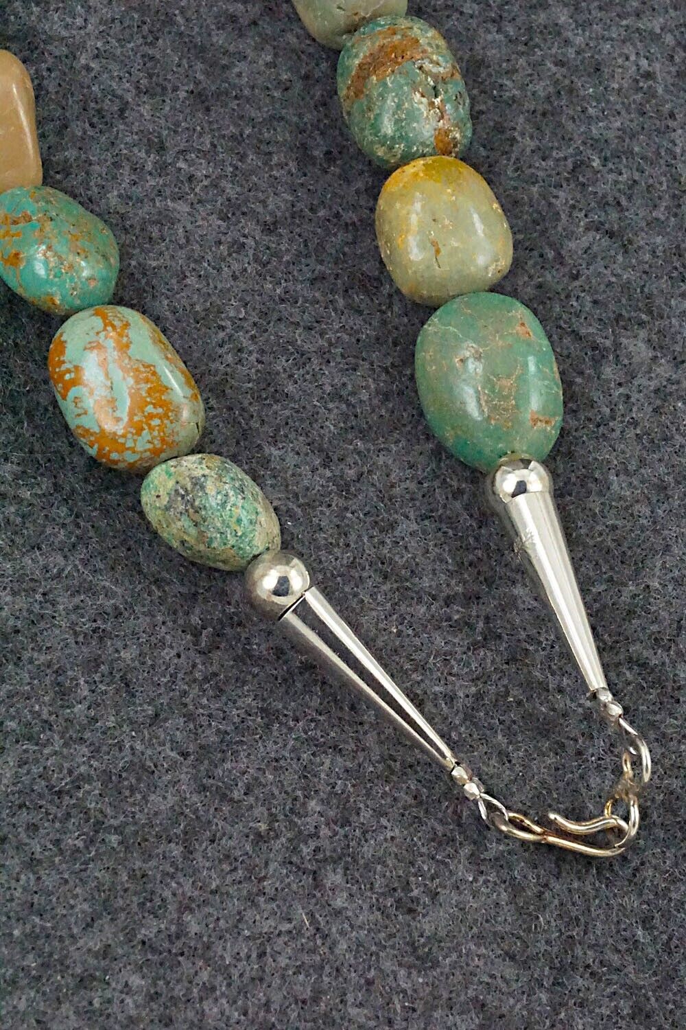 Turquoise & Sterling Silver Necklace 24" - Louise Joe