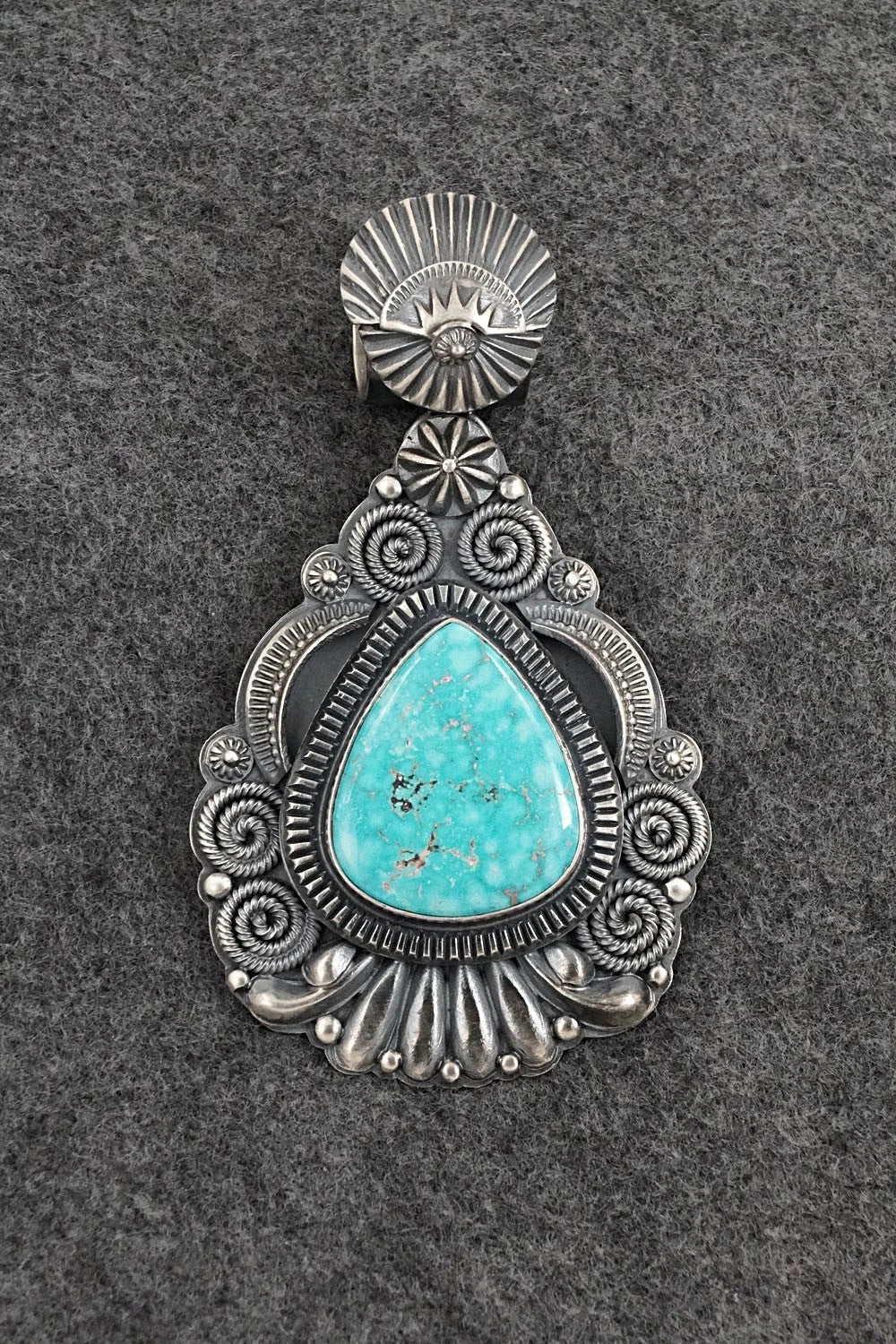 Turquoise & Sterling Silver Pendant - Delbert Gordon