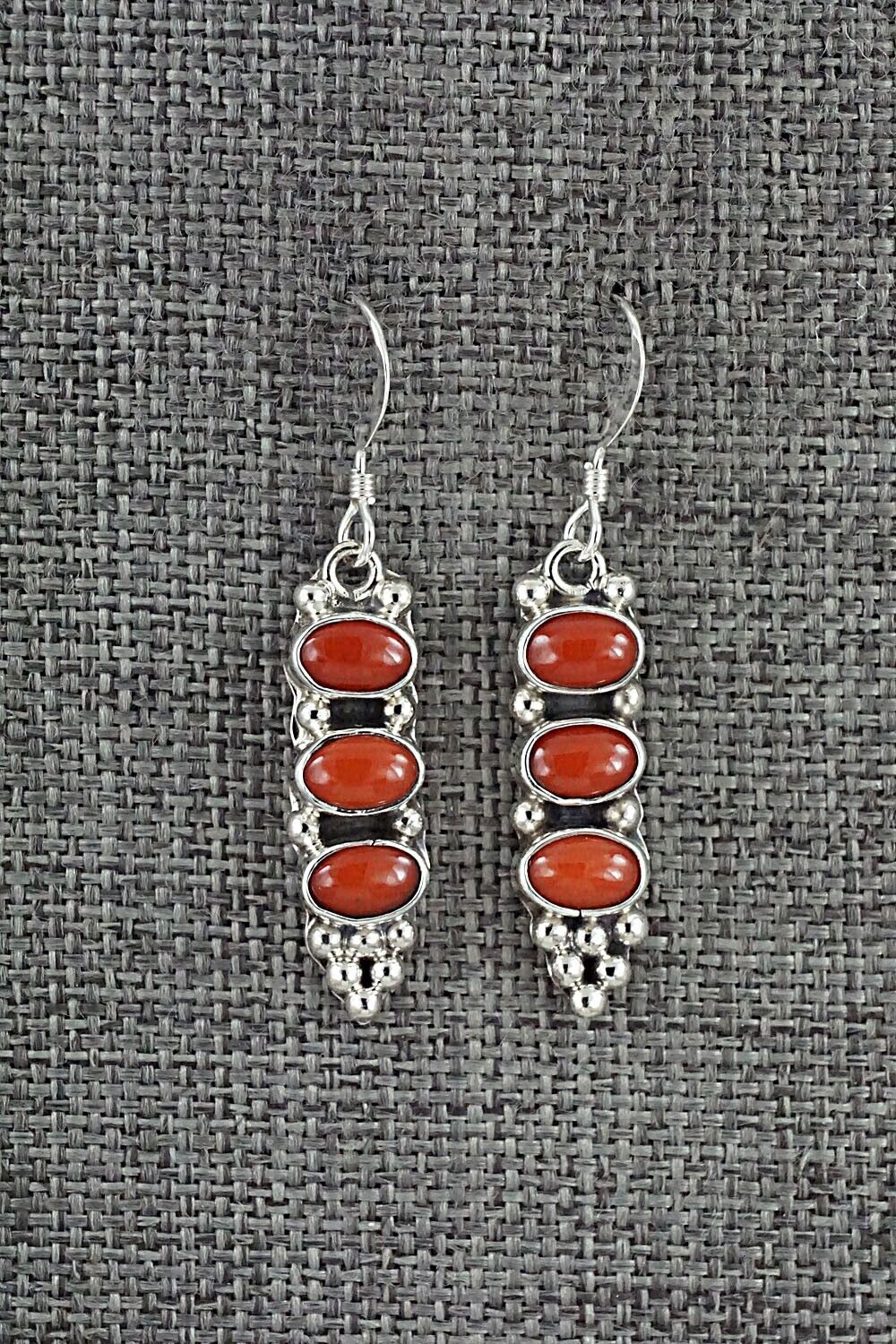 Coral & Sterling Silver Earrings - Verley Betone