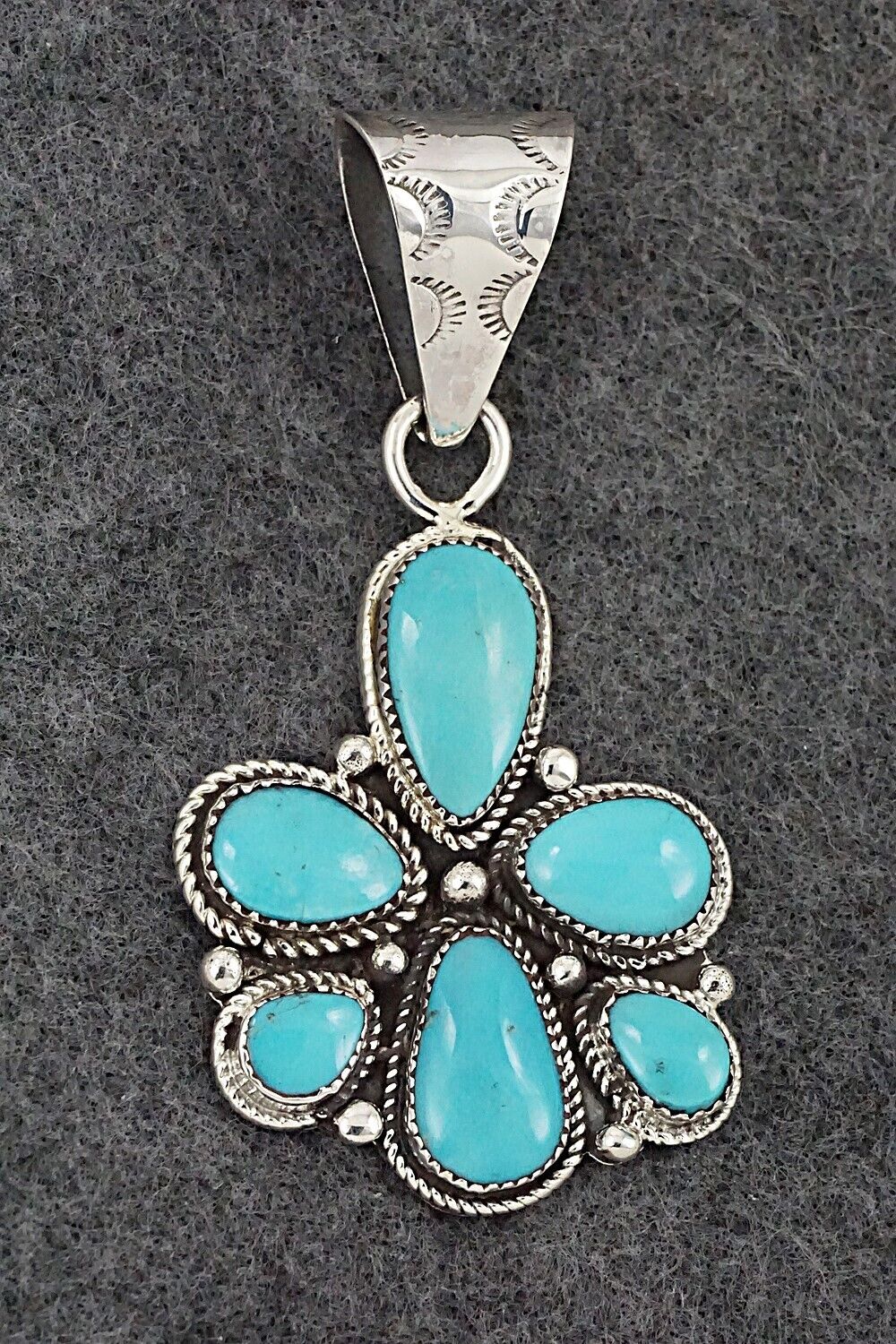 Turquoise & Sterling Silver Pendant - Ernest Hawthorne