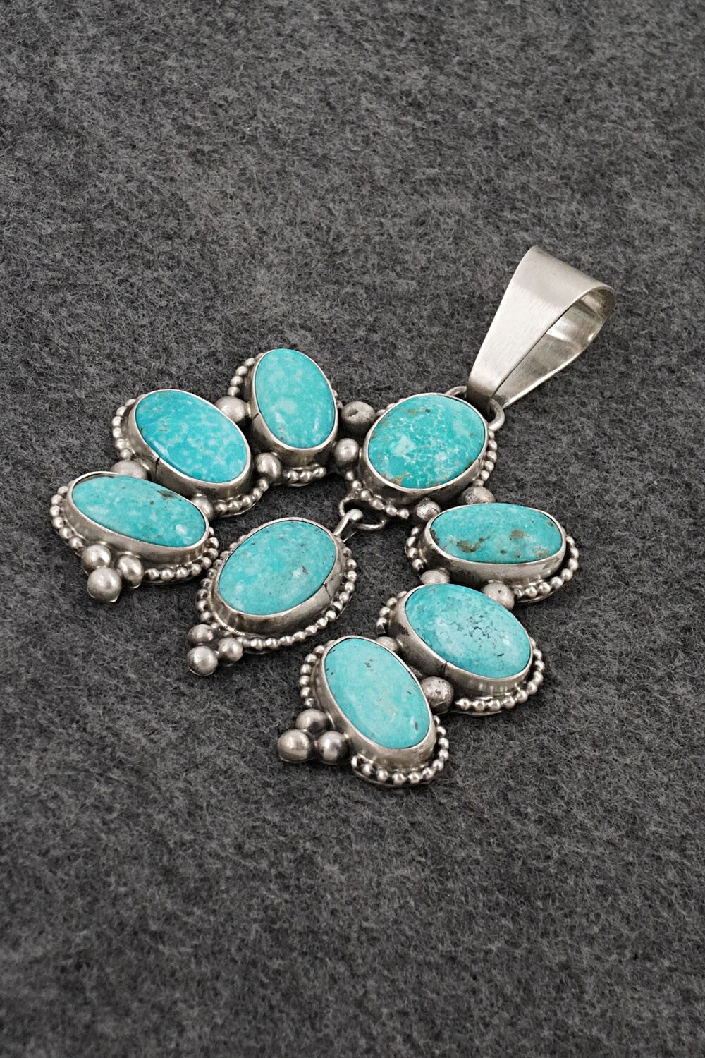 Turquoise & Sterling Silver Pendant - Travis Jim