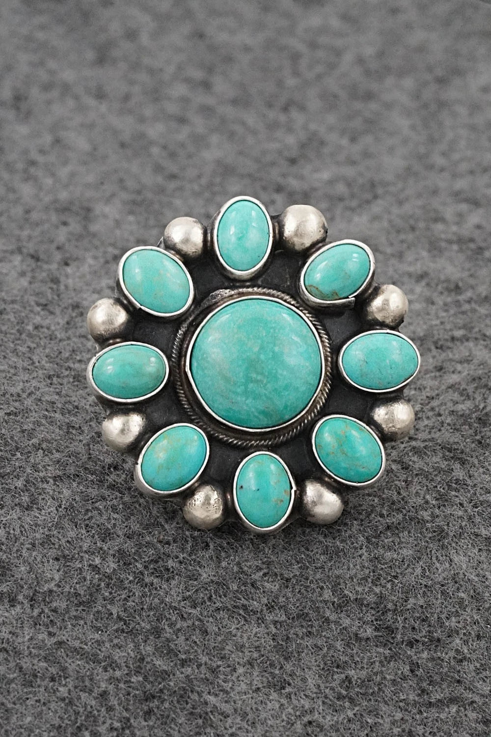 Turquoise & Sterling Silver Ring - Kathleen Livingston - Size Adjustable