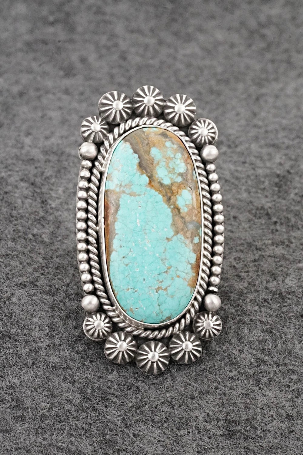 Turquoise & Sterling Silver Ring - Michael Calladitto - Size 8