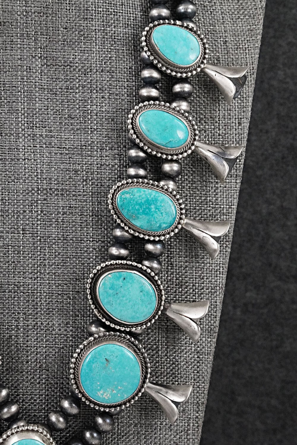 Turquoise & Sterling Silver Squash Blossom Set - Kathleen Chavez