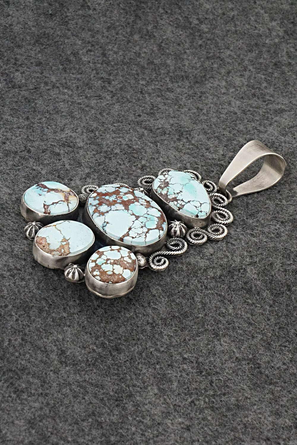 Turquoise & Sterling Silver Pendant, Ring & Earrings Set - Darrin Livingston