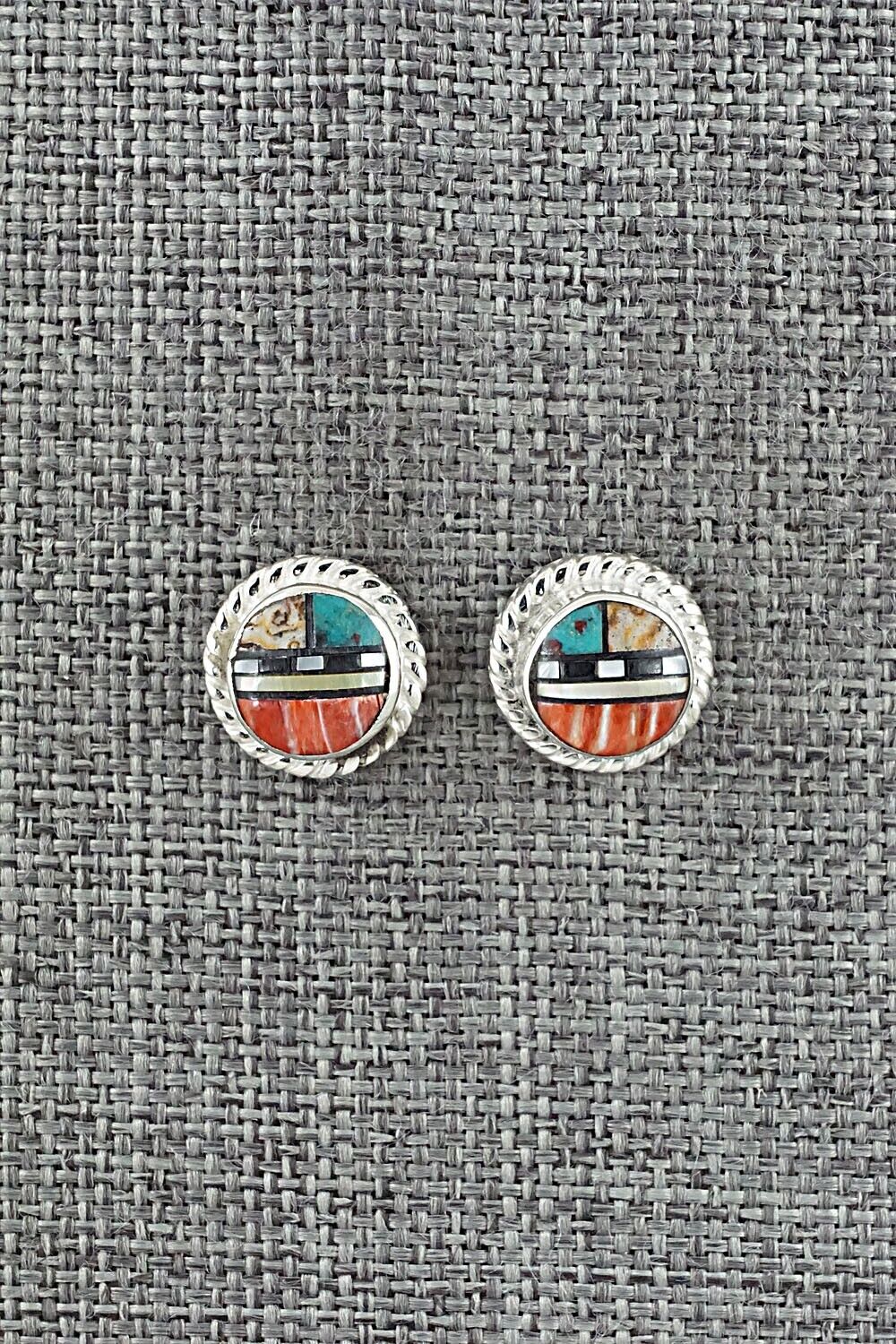 Multi-Stone & Sterling Silver Earrings - Delbert Kallestewa Jr.