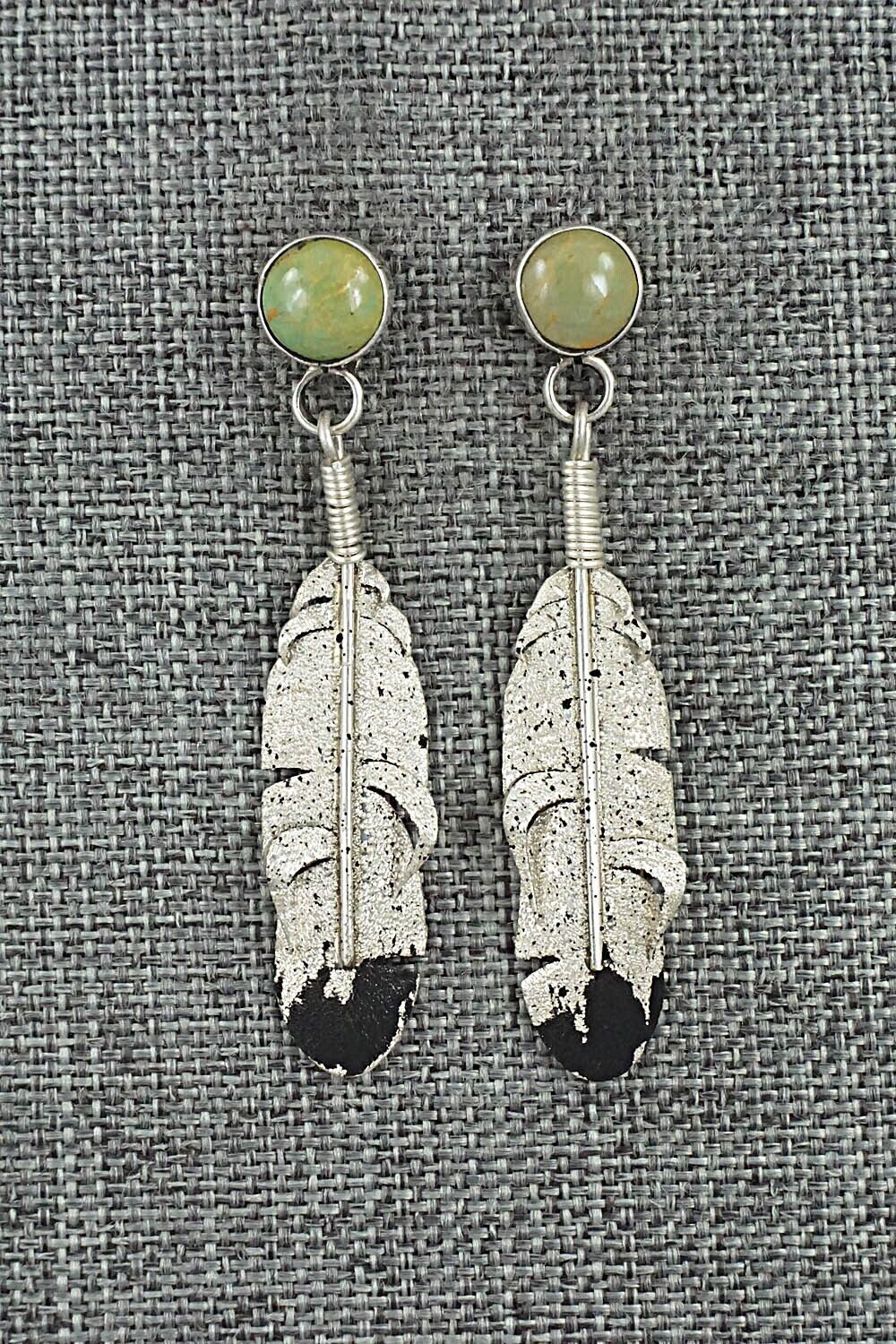 Turquoise & Sterling Silver Earrings - Ernest Rangel