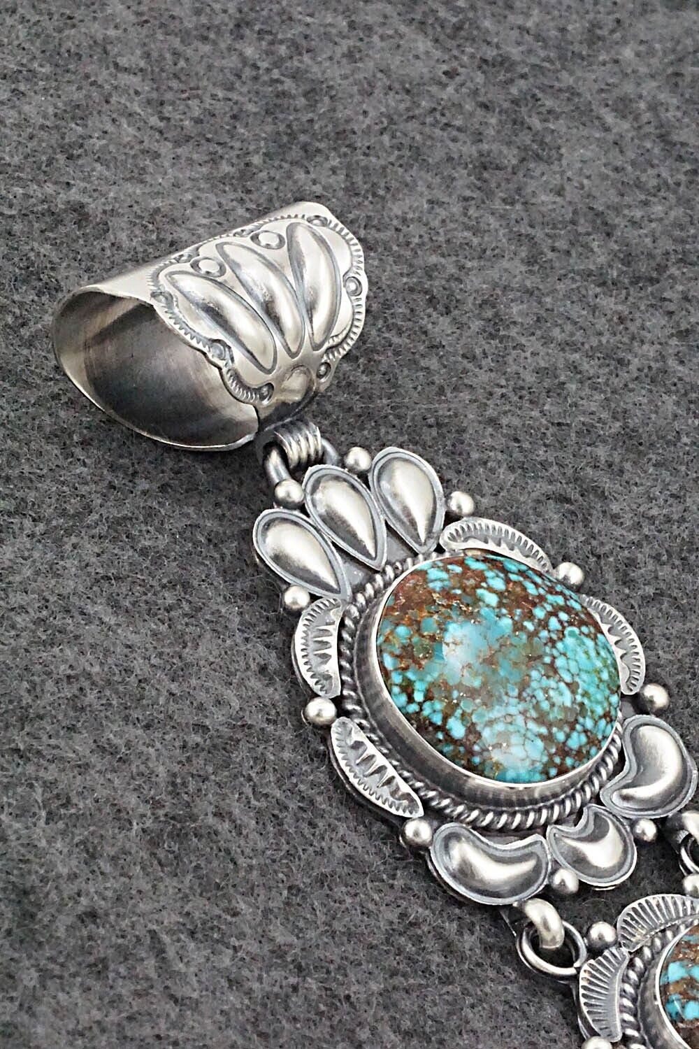 Turquoise & Sterling Silver Pendant - Raymond Delgarito