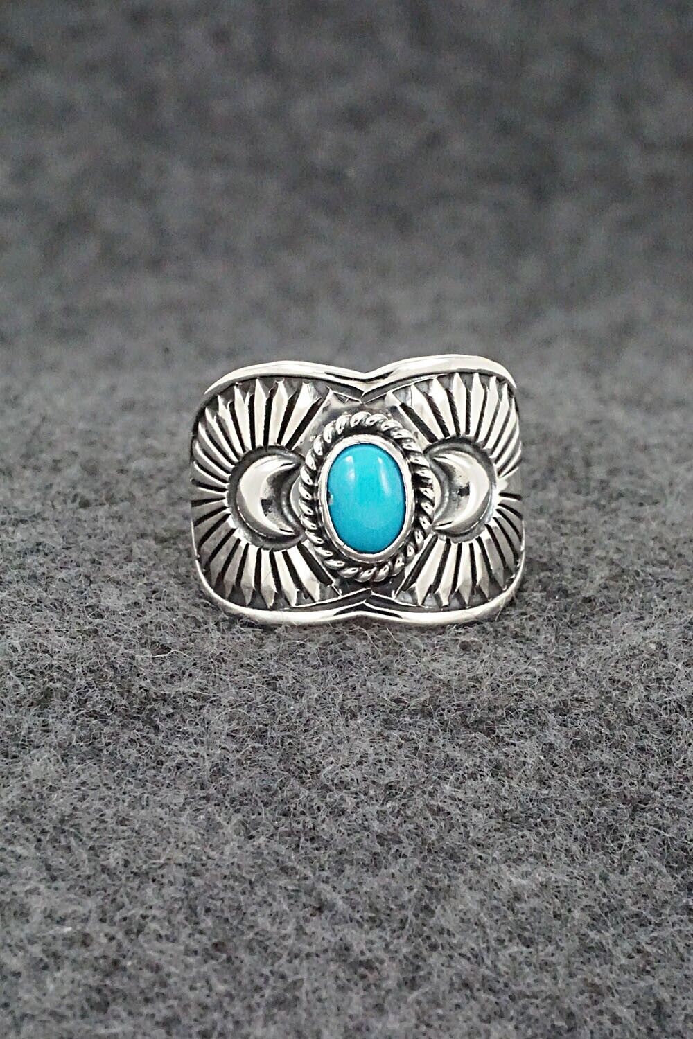 Turquoise & Sterling Silver Ring - Derrick Gordon - Size 8