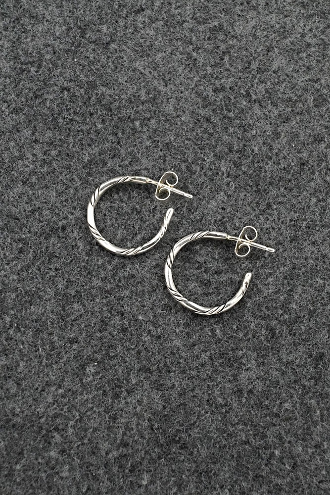 Sterling Silver Hoop Earrings - Elaine Tahe