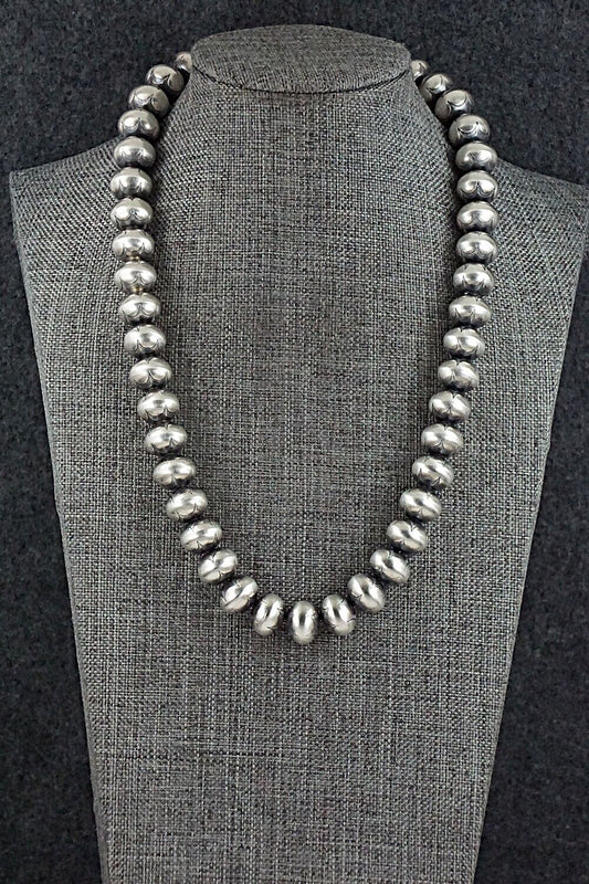 Sterling Silver Navajo Pearl Necklace 18" - Bryannen Halwood
