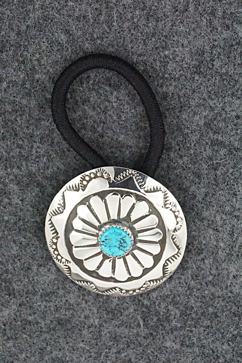 Turquoise & Sterling Silver Hair Tie - Jolene Begay