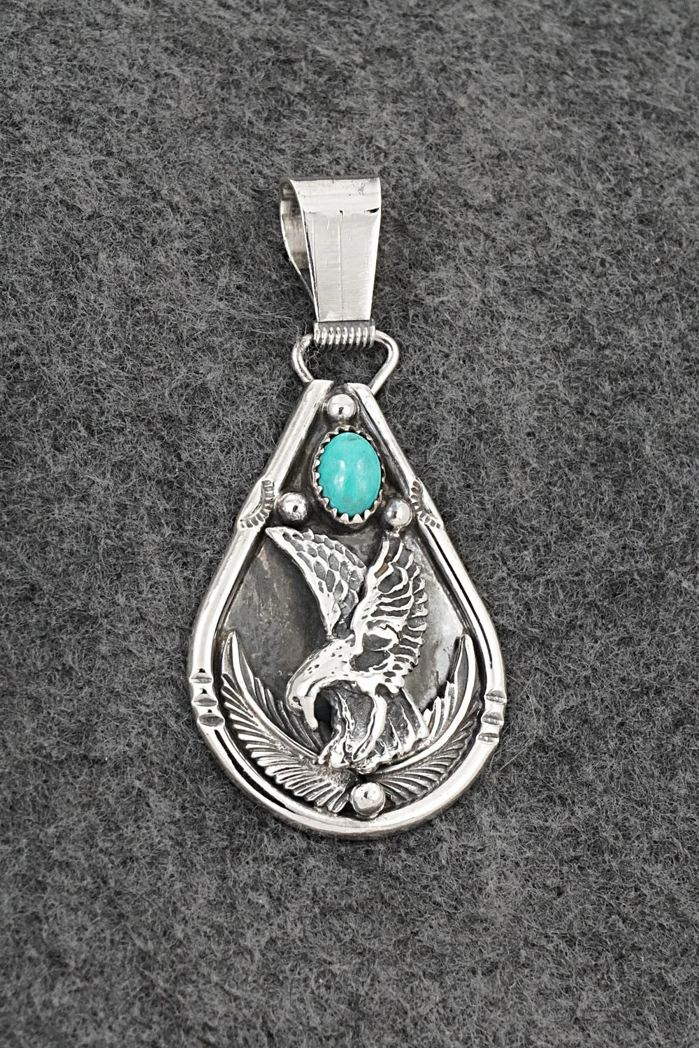 Turquoise & Sterling Silver Pendant - Darrell Morgan