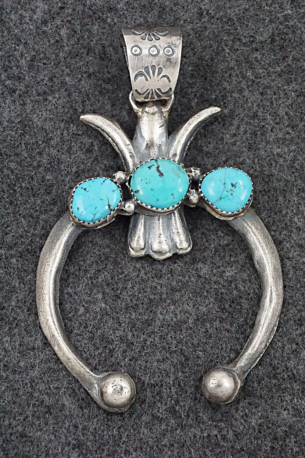 Turquoise and Sterling Silver Pendant - Gilbert Martin