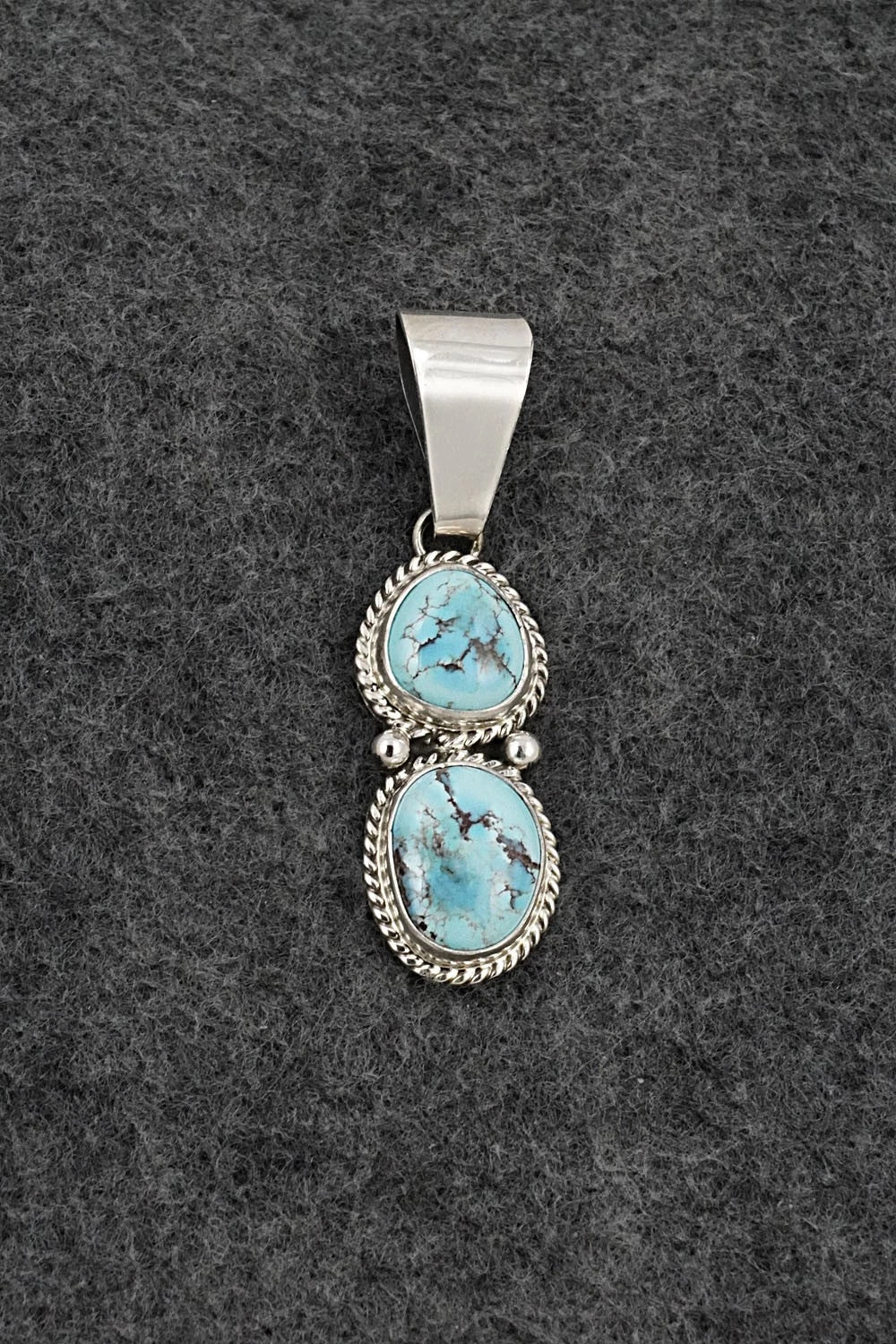 Turquoise & Sterling Silver Pendant - Eugene Gruber